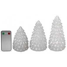The Holiday Aisle 3 Piece Christmas Tree Unscented Flameless Candle Set THLY3332